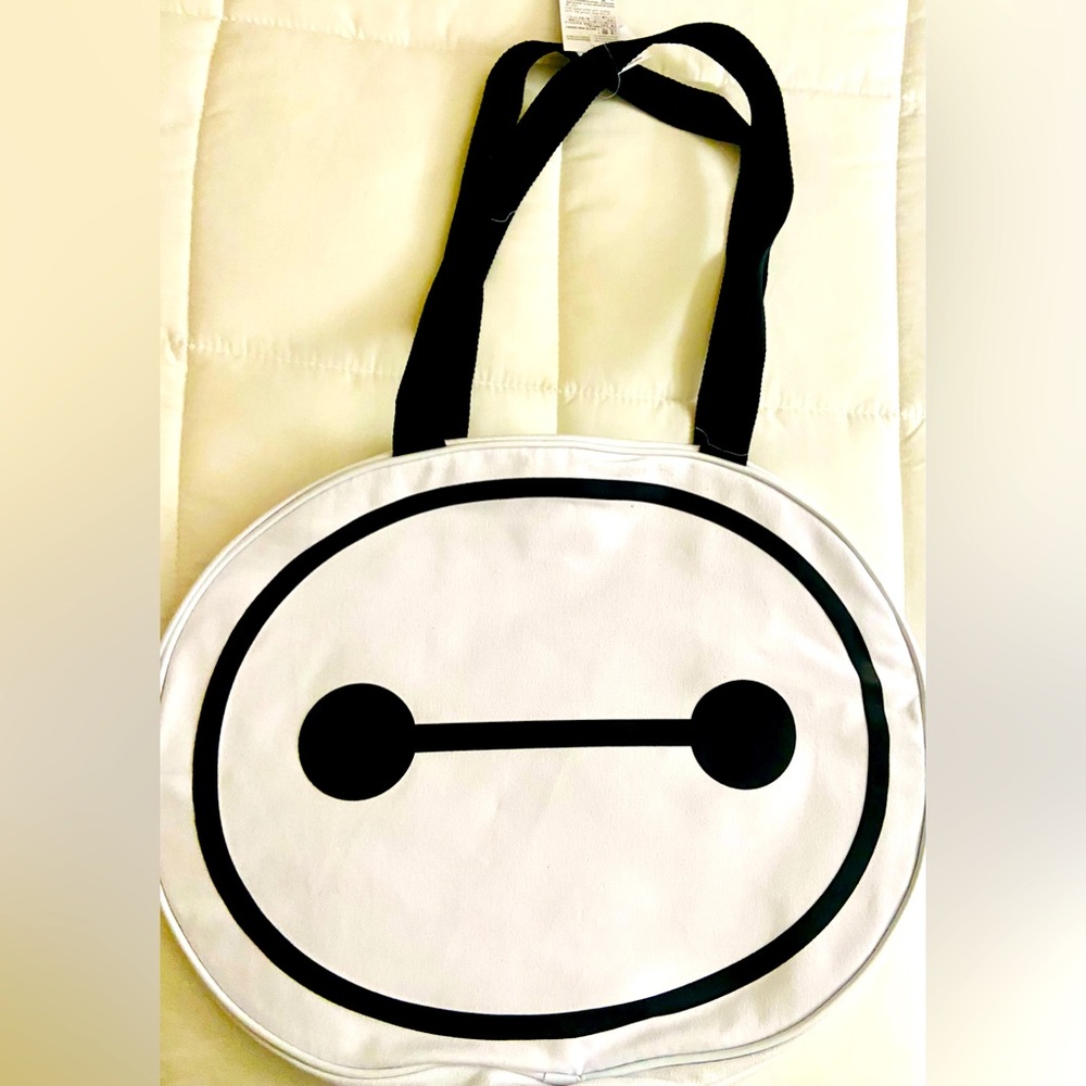 Disney Parks 2024 Disneyland Big Hero 6 Baymax Canvas Large Face Tote Bag New